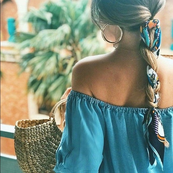 💕Last One Art Illustration Floral silky scarf - Picture 4 of 7